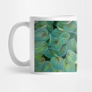 Hosta 'Dinky Donna' oil painting effect. Mug